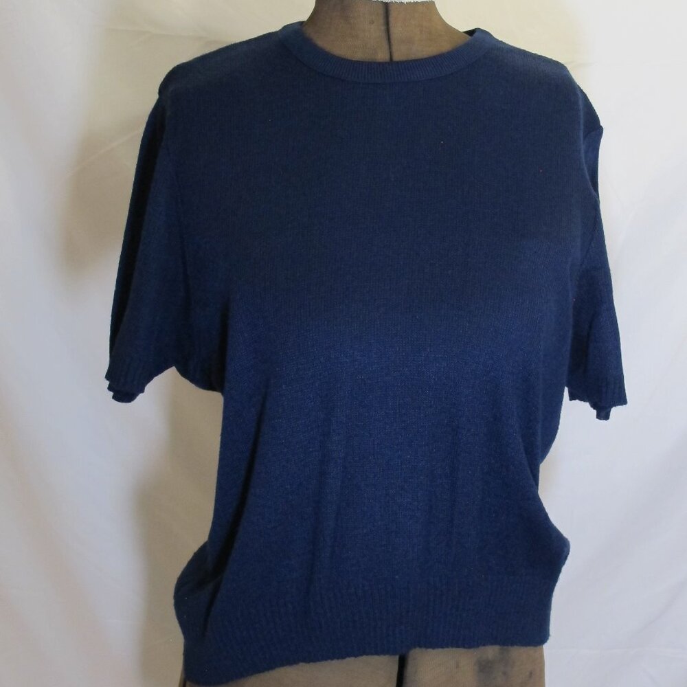 Mita navy blue short sleeve sweater  16P